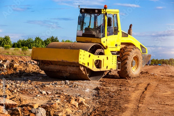 Fototapeta road roller