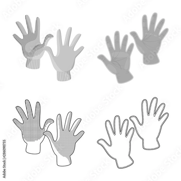 Fototapeta Vector design of silhouette and safety logo. Set of silhouette and comfort stock vector illustration.