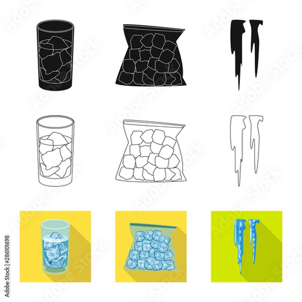 Obraz Vector illustration of texture and frozen symbol. Collection of texture and transparent stock vector illustration.