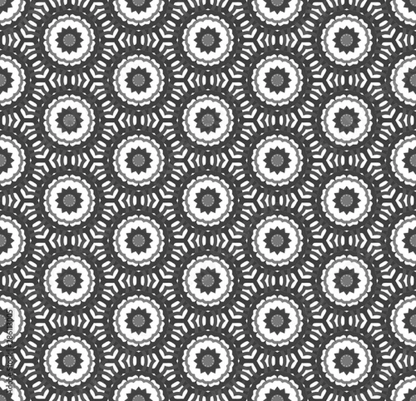 Obraz Seamless simple black & white B&W abstract  geometry pattern