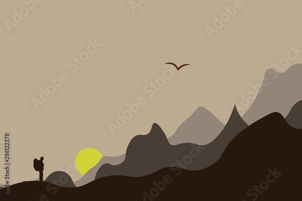 Obraz sunset in the mountains