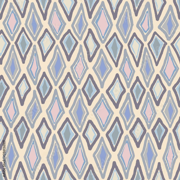 Fototapeta Abstract, seamless, geometric background in festive style, hand-drawn. The template can be used for Wallpaper, postcards, envelopes, cover fills, web page background, surface textures.