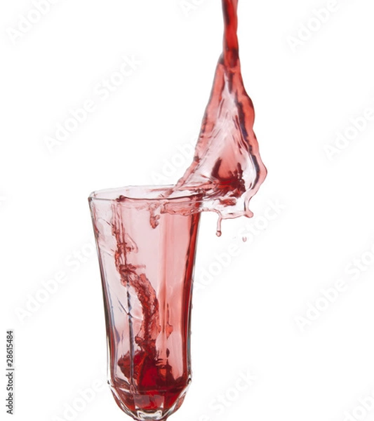 Obraz Red wine isolated on white background