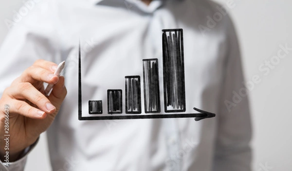 Obraz Candle stick graph chart of stock market investment trading