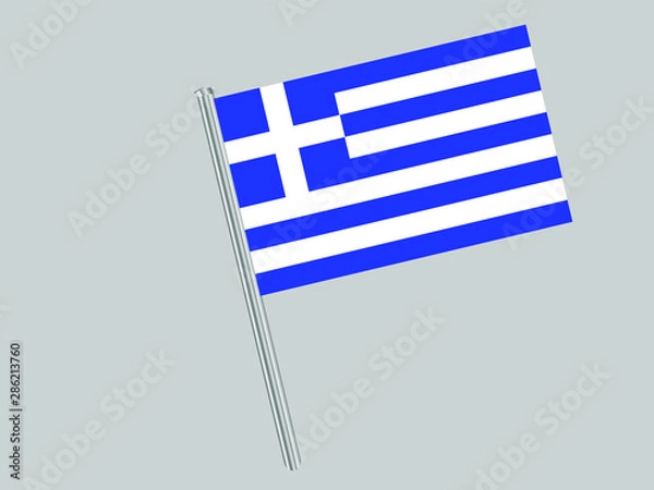 Fototapeta Greece Flagpole of Beautiful national flag. original colors and proportion. Amazing design vector gparphic illustration for web,logo, icon and background. from countries flag set.