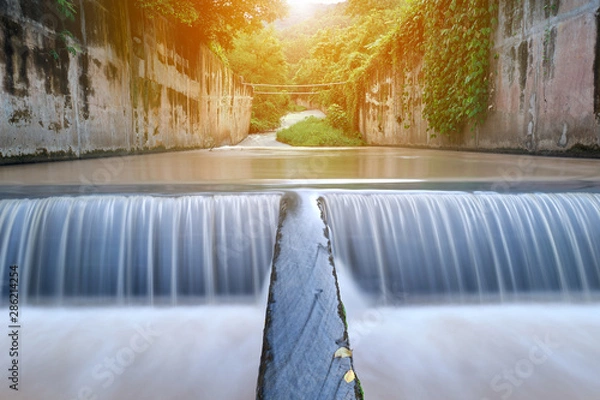 Fototapeta Waterfall with long exposure and smooth motion.