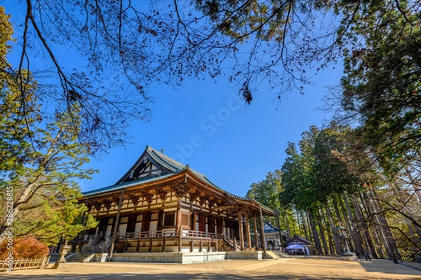 Fototapeta One of the buildings of the Danjo Garan Temple Complex at Mount Koya in Koyasan, Wakayama, Japan.
