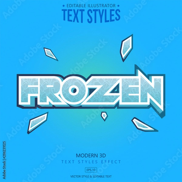 Fototapeta Text Frozen Style Effect