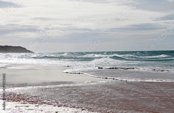 Fototapeta More wave action on Lake Tyers beach. Australia.