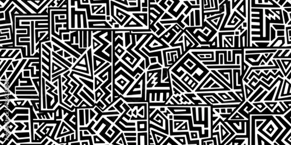 Fototapeta Kreatywny styl etniczny wektor wzór. Unikalna próbka wektora geometrycznego. Idealny do tła ekranu, tła witryny, papieru do pakowania, tapet, tekstyliów i powierzchni. Modna płytka boho.