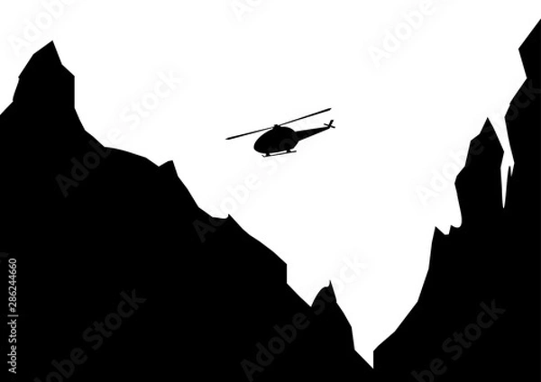 Fototapeta góra, helikopter