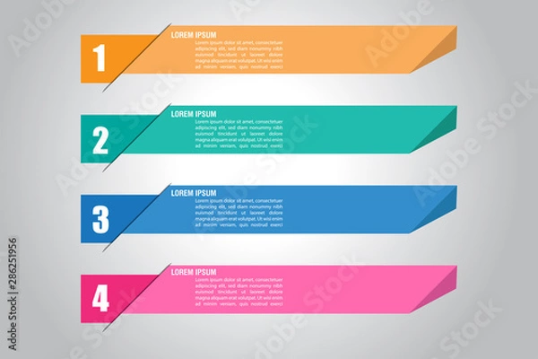 Fototapeta business infographic design template editable colorful step process