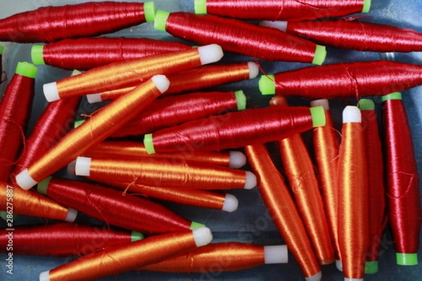 Obraz hand loom silk sarees weaving process thread color