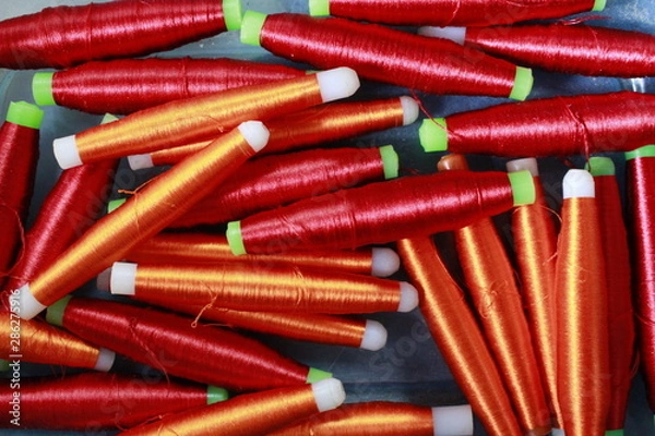 Obraz hand loom silk sarees weaving process thread color