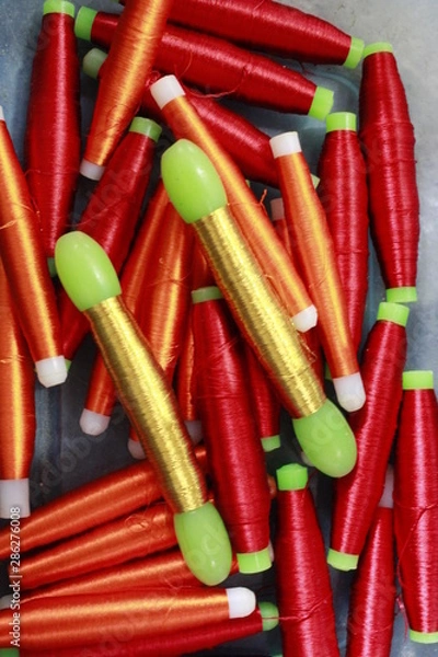 Obraz hand loom silk sarees weaving process thread color