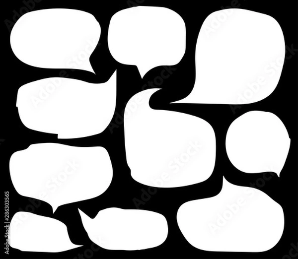 Fototapeta A collection of dialogs on a black background. Vector illustration. 