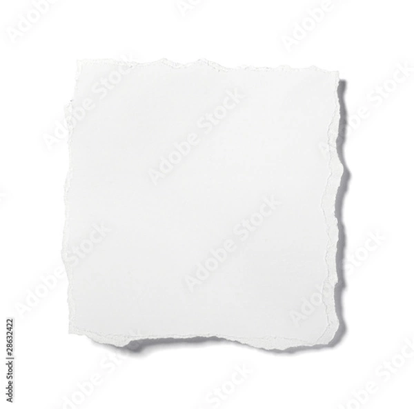 Fototapeta white paper ripped message background