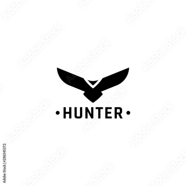 Obraz Eagle logo vector design, falcon logotype template, hawk illustration