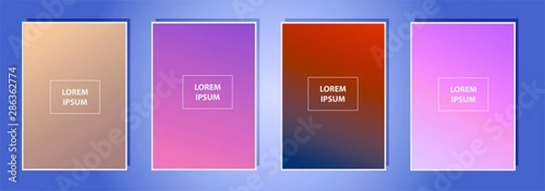 Fototapeta Set of Vector EPS 10 illustration Gradient Background Texture. Template for design, banner, flyer, business card, poster, wallpaper, brochure, smartphone screen, mobile app.