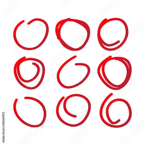 Fototapeta Set of hand drawn circles