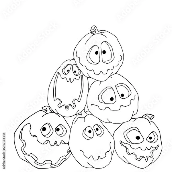 Obraz Hand drawn pumpkin set for halloween
