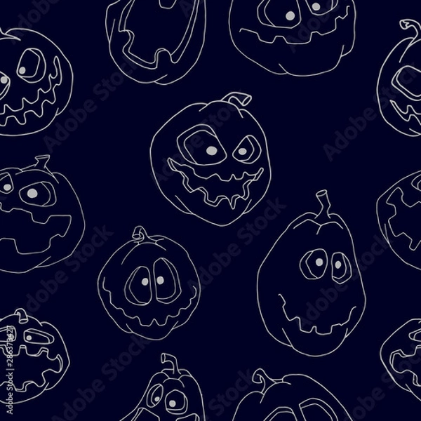 Obraz Halloween pumpkin set seamless pattern