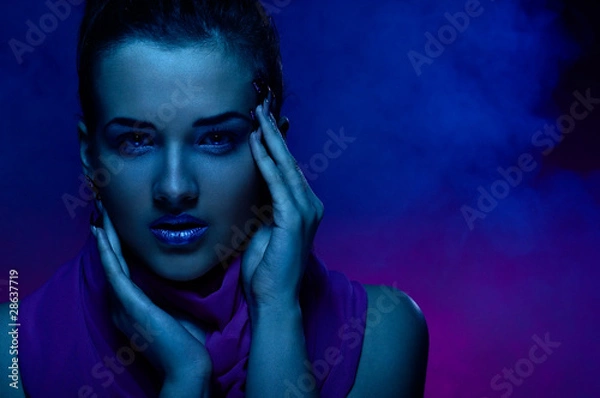 Obraz Portrait of the beautiful girl in dark tones