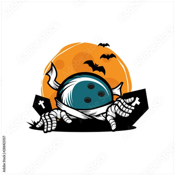 Obraz Bowling Halloween Theme Logo Vector