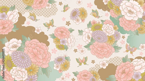 Obraz 和柄　花　背景