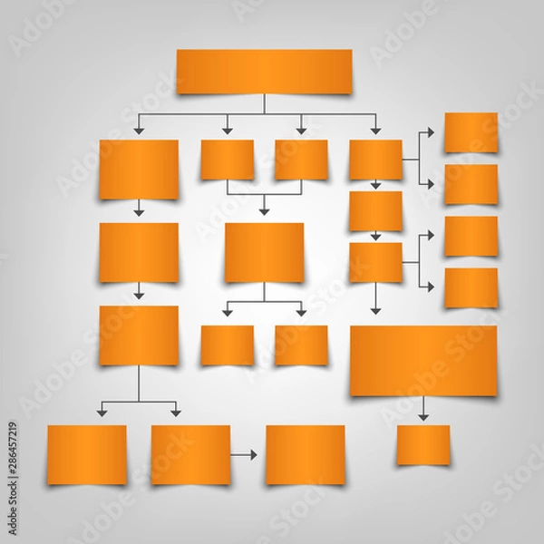 Obraz Flow chart organization plan in orange design template