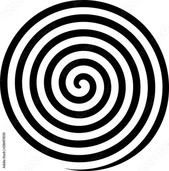 Fototapeta  Hypnosis Spiral, concept for hypnosis, unconscious, chaos, extrasensory perception, psychic, stress, strain, optical illusion, headache, migraine. Black and white.