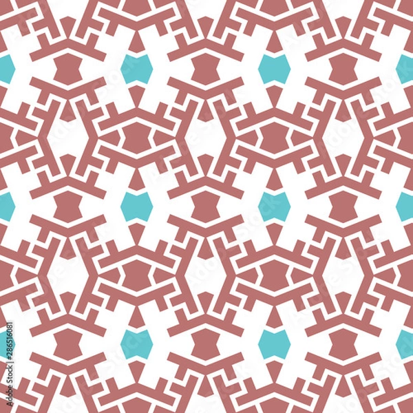 Fototapeta Iranian color mix vector pattern. Seamless geometric repeating texture for fabric design, cloth, textile.