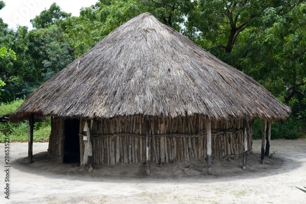 Fototapeta Wooden structure in traditional African style