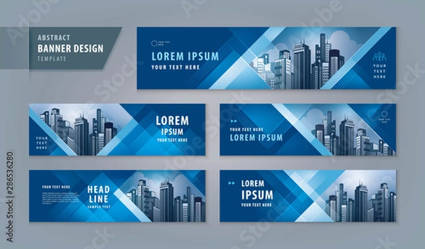 Obraz Abstract banner design web template Set, Horizontal header web banner