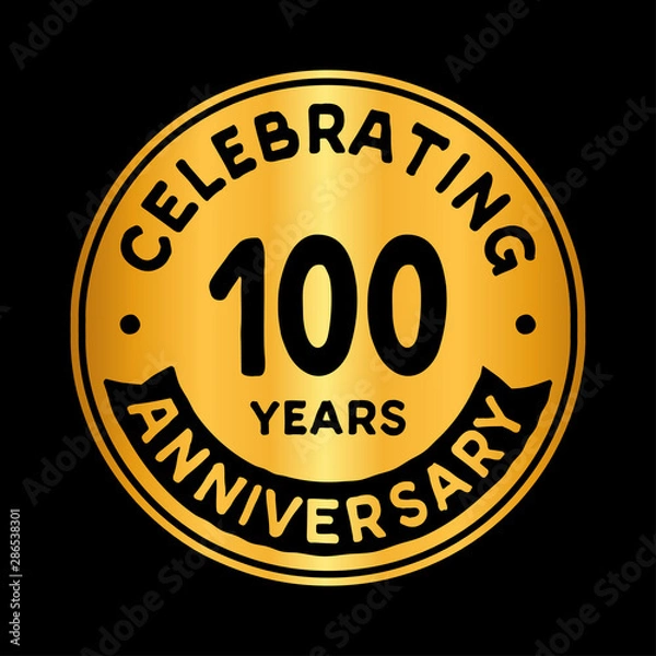 Fototapeta 100 years anniversary logo design template. One hundred years logtype. Vector and illustration.