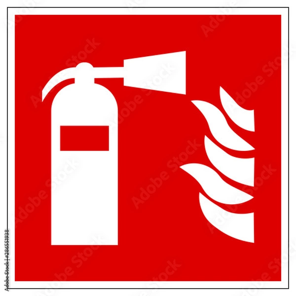 Obraz Rot weißes Feuerlöscher Schild Vektor