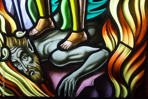 Fototapeta vitraux satanás