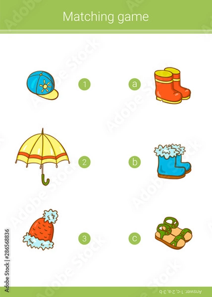 Fototapeta Vector matching game.
