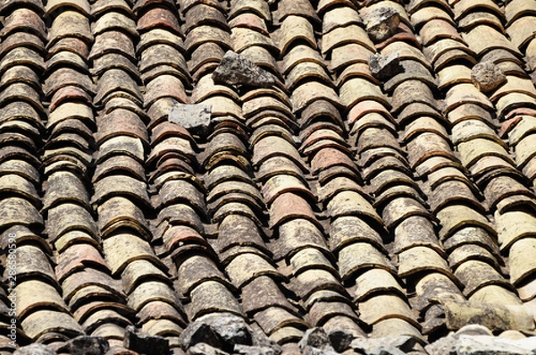Obraz Medieval roof pattern,Italy