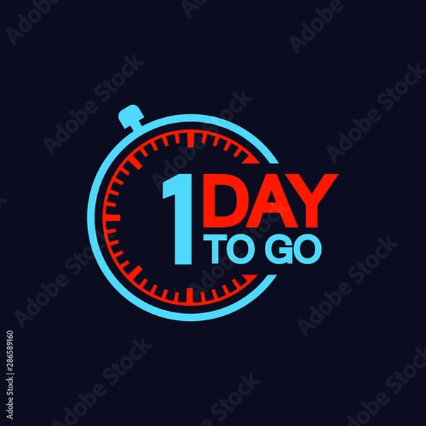 Fototapeta 1 day to go last countdown icon. Vector illustration