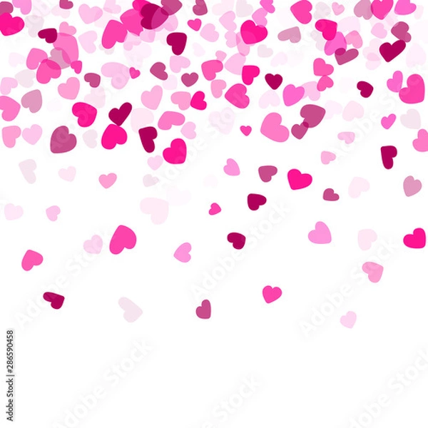 Obraz Hearts confetti flying vector background graphic design.