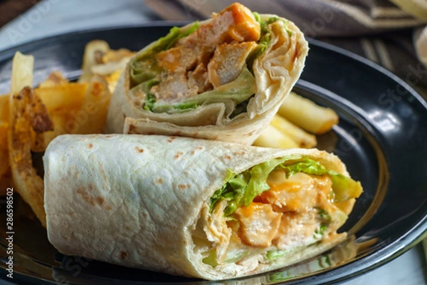 Fototapeta Buffalo Chicken Sandwich Wrap