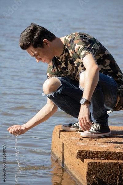 Obraz man on the beach