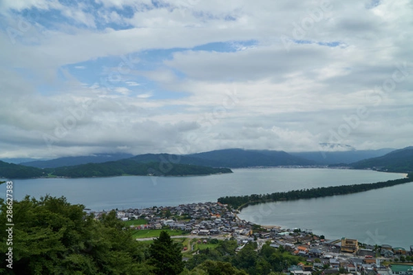 Obraz Amanohashidate top view with blue sky