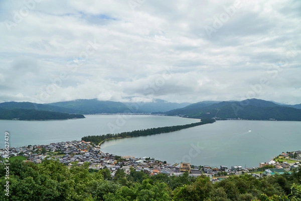 Obraz Amanohashidate top view with blue sky