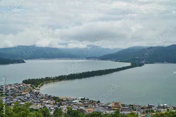 Obraz Amanohashidate top view with blue sky