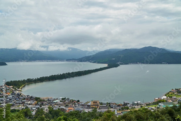 Obraz Amanohashidate top view with blue sky
