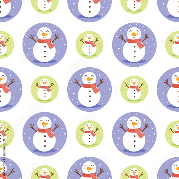 Obraz Snowmen seamless background.