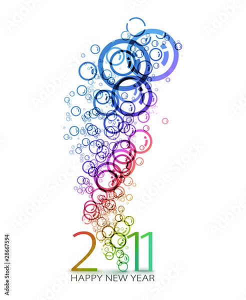 Obraz new year 2011 in colorful background design. Vector illustration