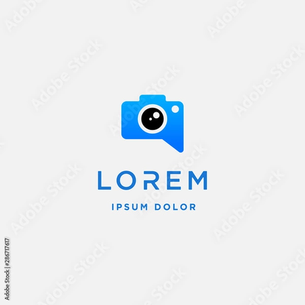 Obraz Camera Chat Logo Template Vector Icon Design